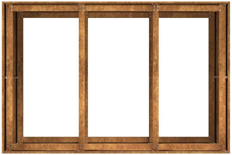Lovelis, rūdžių, 120x80x80cm, oro sąlygoms atsparus plienas