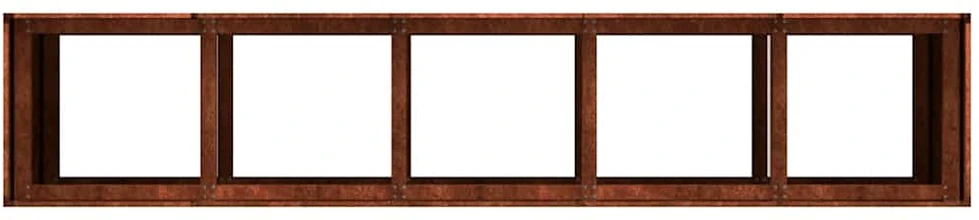 Lovelis, rūdžių, 200x40x80cm, oro sąlygoms atsparus plienas