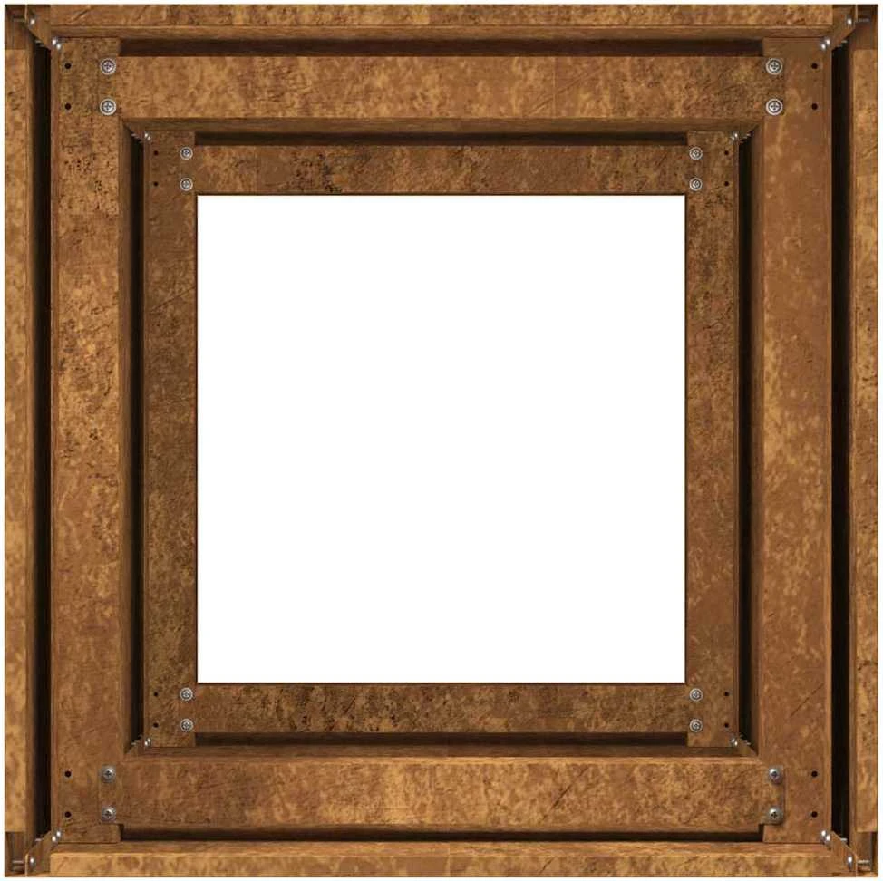 Lovelis, rūdžių, 40x40x80cm, oro sąlygoms atsparus plienas