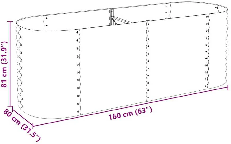 Lovelis, sidabrinis, 240x80x81cm, galvanizuotas plienas, aukštas