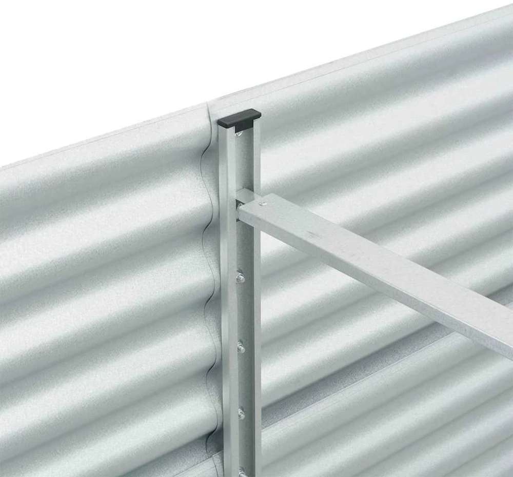 Lovelis, sidabrinis, 400x80x81cm, galvanizuotas plienas, aukštas
