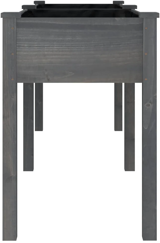 Lovelis su įdėklu, pilkas, 203x53x76cm, eglės medienos masyvas