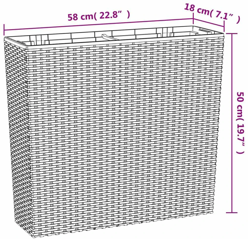 Lovelis su išimamu įdėklu, rudas, 12/44l, PP ratanas