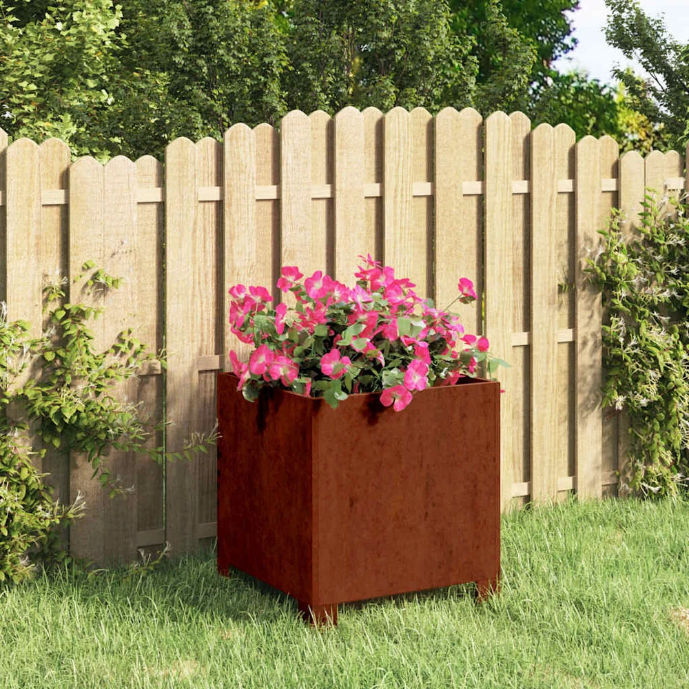 Lovelis su kojelėmis, rūdžių, 32x30x33cm, Corten plienas