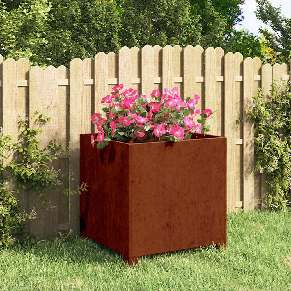 Lovelis su kojelėmis, rūdžių, 42x40x43cm, Corten plienas