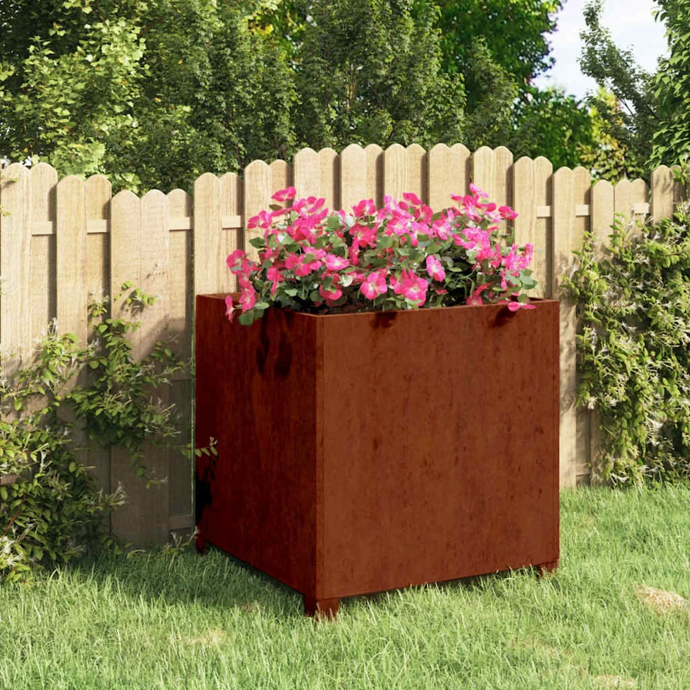 Lovelis su kojelėmis, rūdžių, 49x47x50cm, Corten plienas