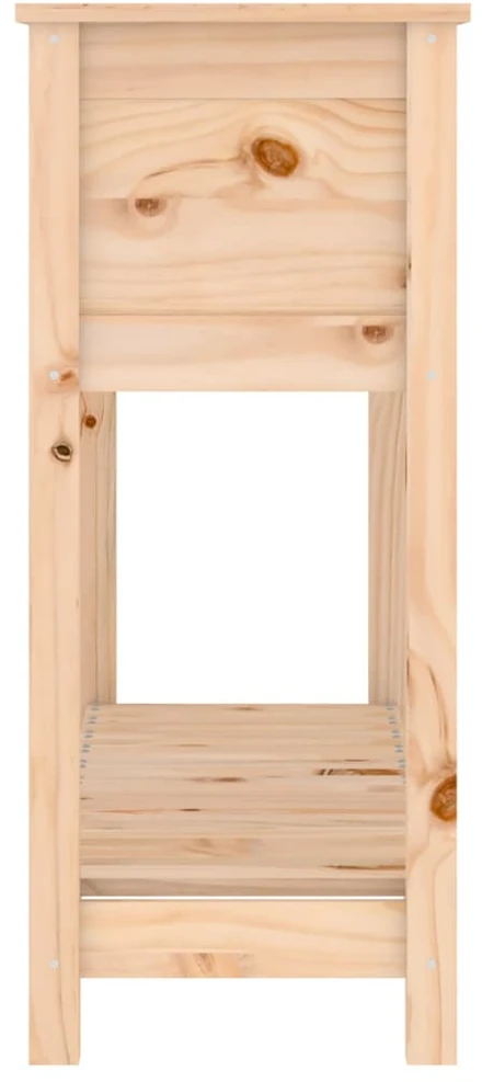 Lovelis su lentyna, 111,5x34,5x81cm, pušies medienos masyvas