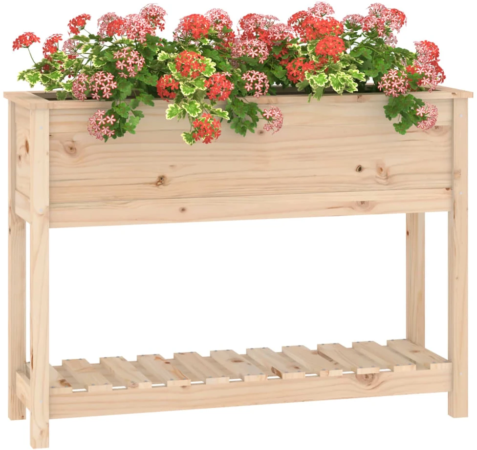 Lovelis su lentyna, 111,5x34,5x81cm, pušies medienos masyvas