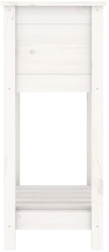 Lovelis su lentyna, baltas, 54x34,5x81cm, pušies masyvas