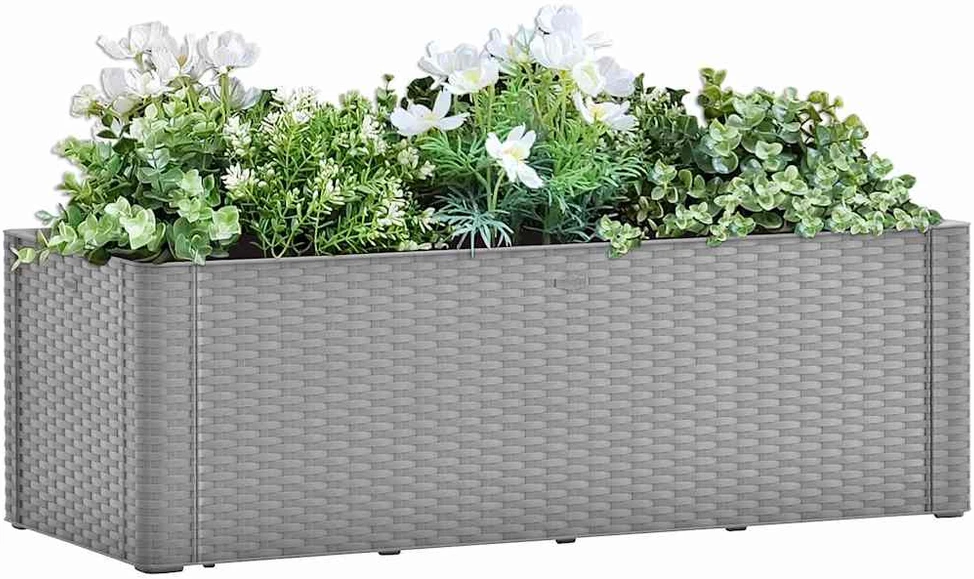 Lovelis su savaiminio laistymo sistema, pilkas, 100x43x33cm