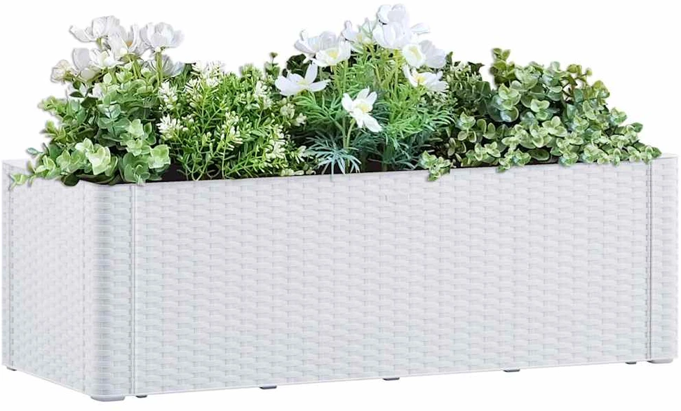 Lovelis su savaiminio laistymo sistema, baltas, 100x43x33cm