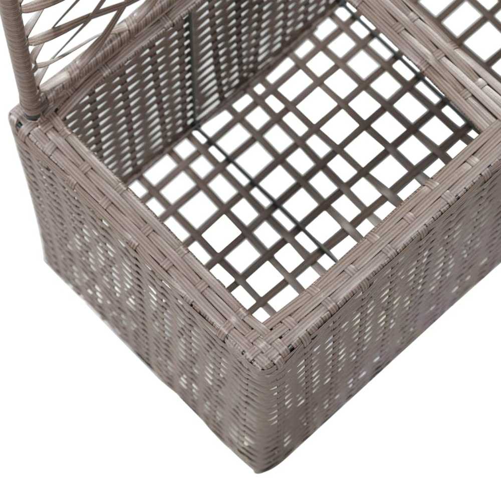 Lovelis su treliažu, 2 vazonai, rudas, 58x30x107cm, aukštas