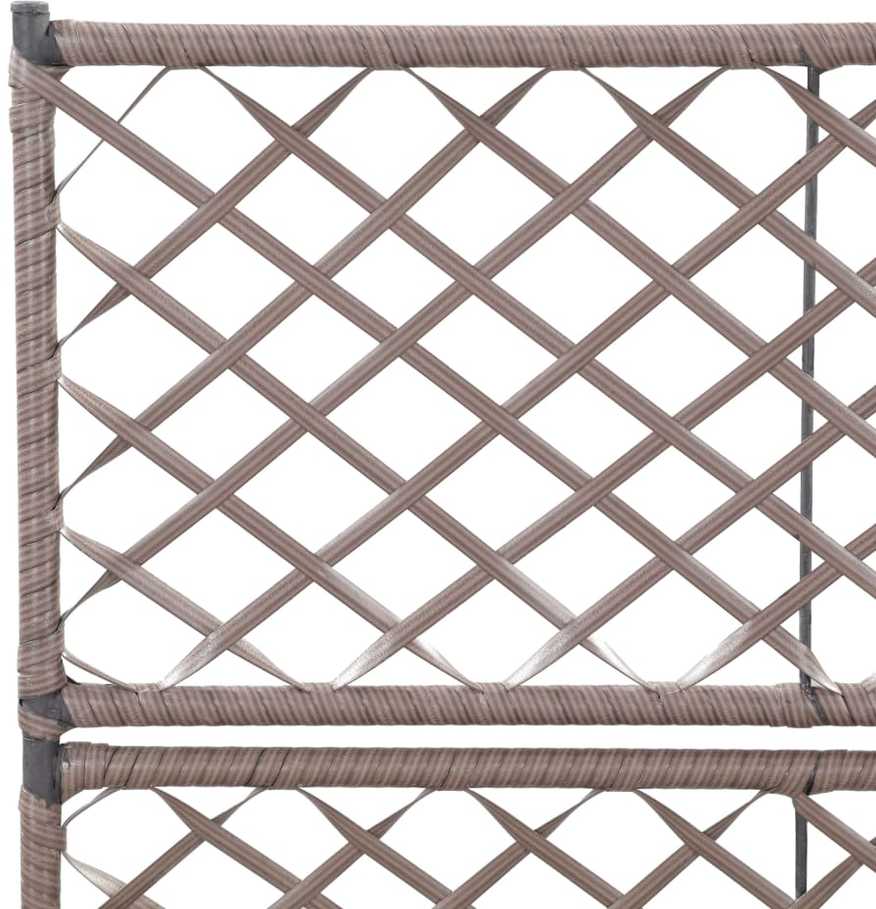 Lovelis su treliažu, 2 vazonai, rudas, 58x30x107cm, aukštas