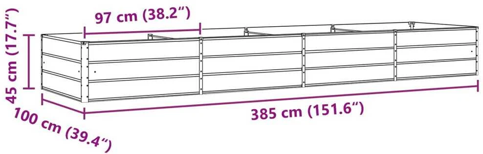 Lovelis Šviesiai pilka 385 x 100 x 45 cm Galvanizuotas plienas