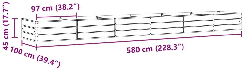 Lovelis Šviesiai pilka 580 x 100 x 45 cm Galvanizuotas plienas