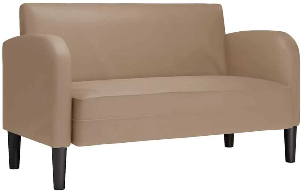 Loveseat sofa, kapučino spalvos, 110cm, dirbtinė oda