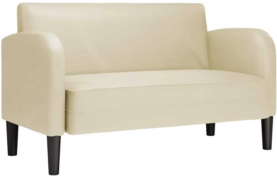 Loveseat sofa, kreminė, 110cm, dirbtinė oda
