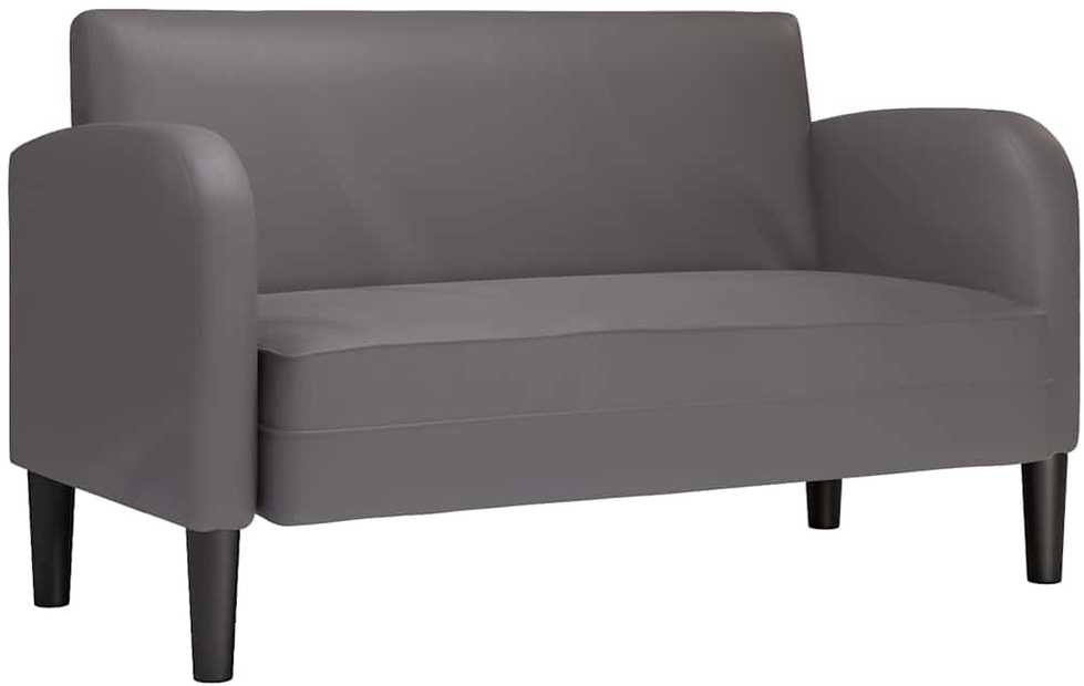 Loveseat sofa, pilka, 110cm, dirbtinė oda