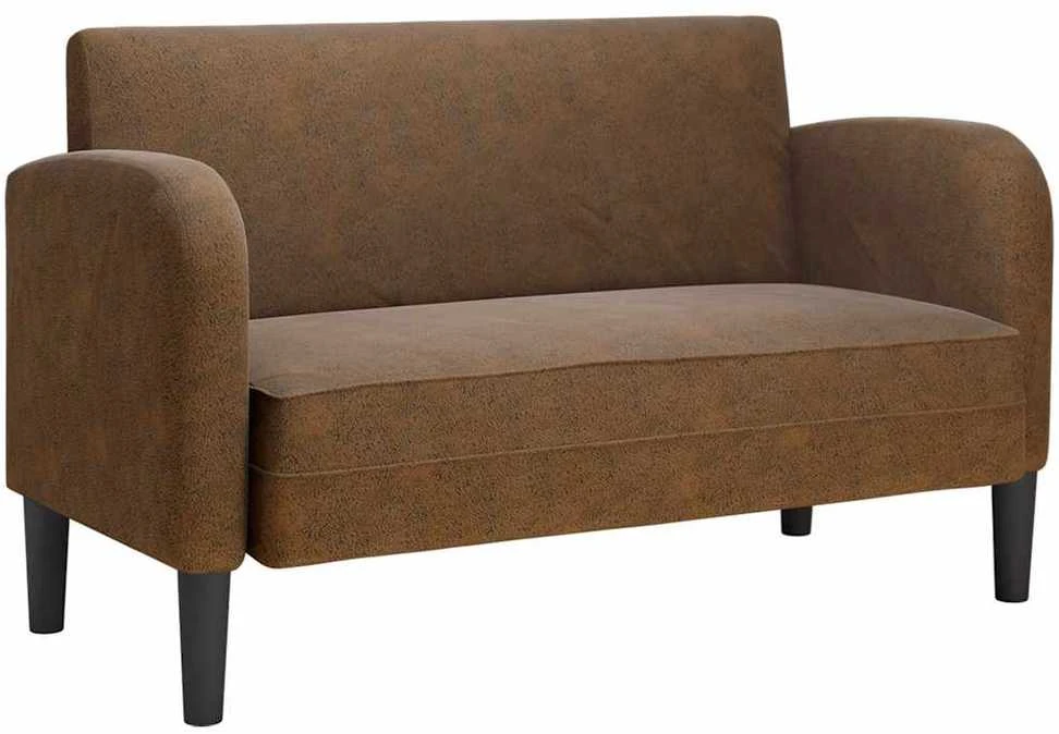 Loveseat sofa, ruda, 110cm, dirbtinė oda
