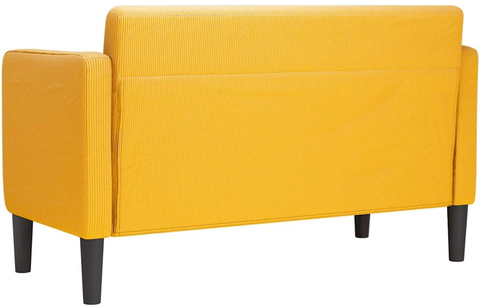 Loveseat sofa, šviesiai geltona, 109cm, velvetinis audinys