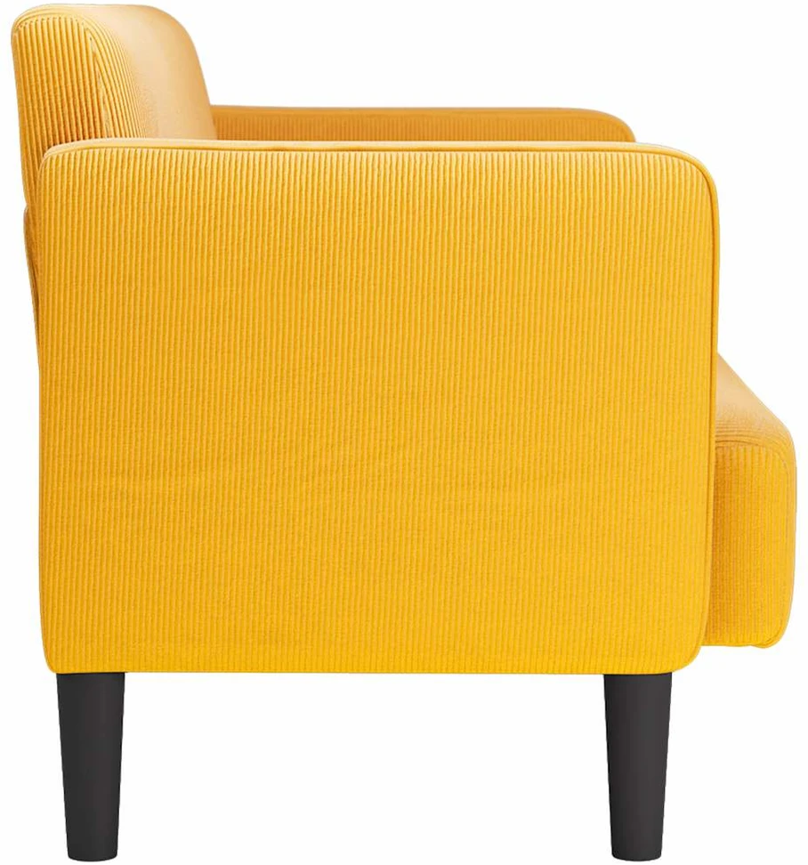 Loveseat sofa, šviesiai geltona, 109cm, velvetinis audinys