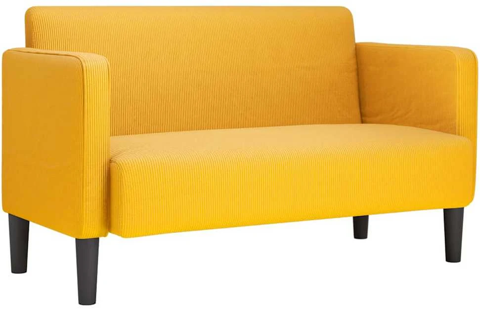 Loveseat sofa, šviesiai geltona, 109cm, velvetinis audinys