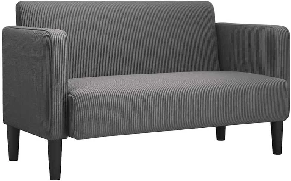 Loveseat sofa, tamsiai pilka, 109cm, velvetinis audinys