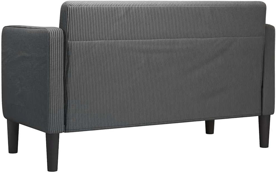 Loveseat sofa, tamsiai pilka, 109cm, velvetinis audinys