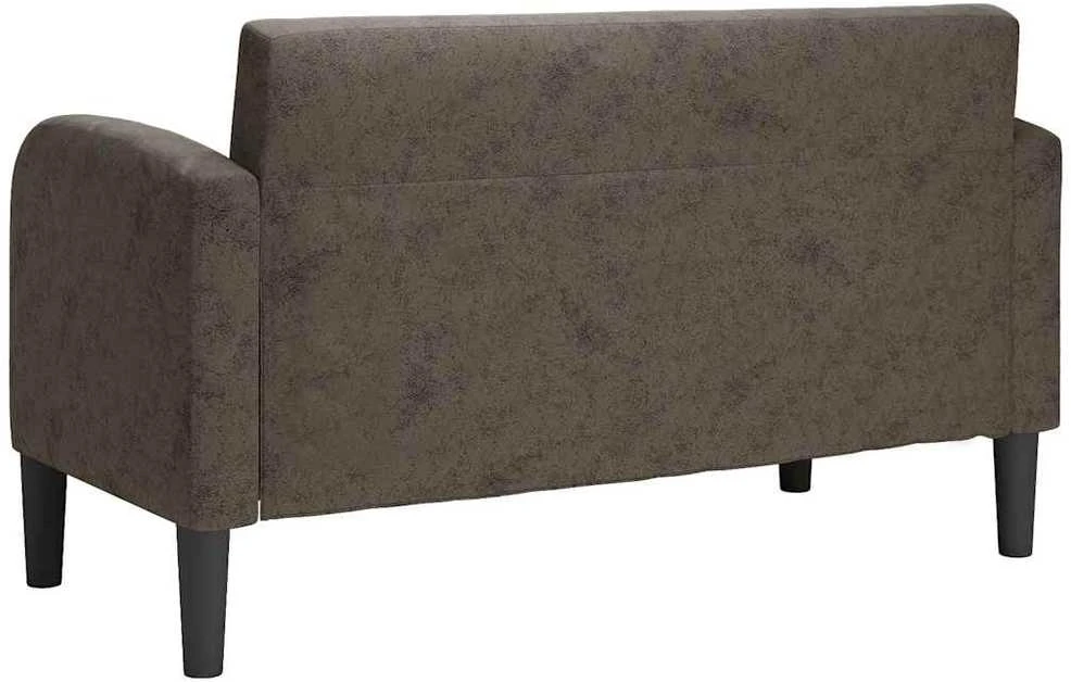 Loveseat sofa, tamsiai pilka, 110cm, dirbtinė oda
