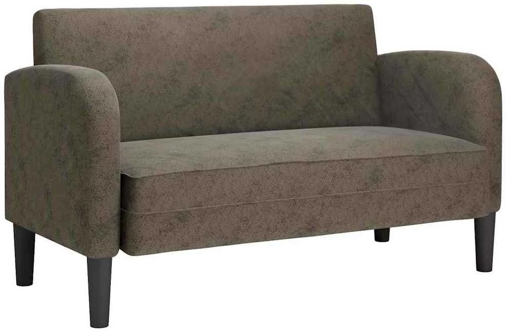 Loveseat sofa, tamsiai pilka, 110cm, dirbtinė oda