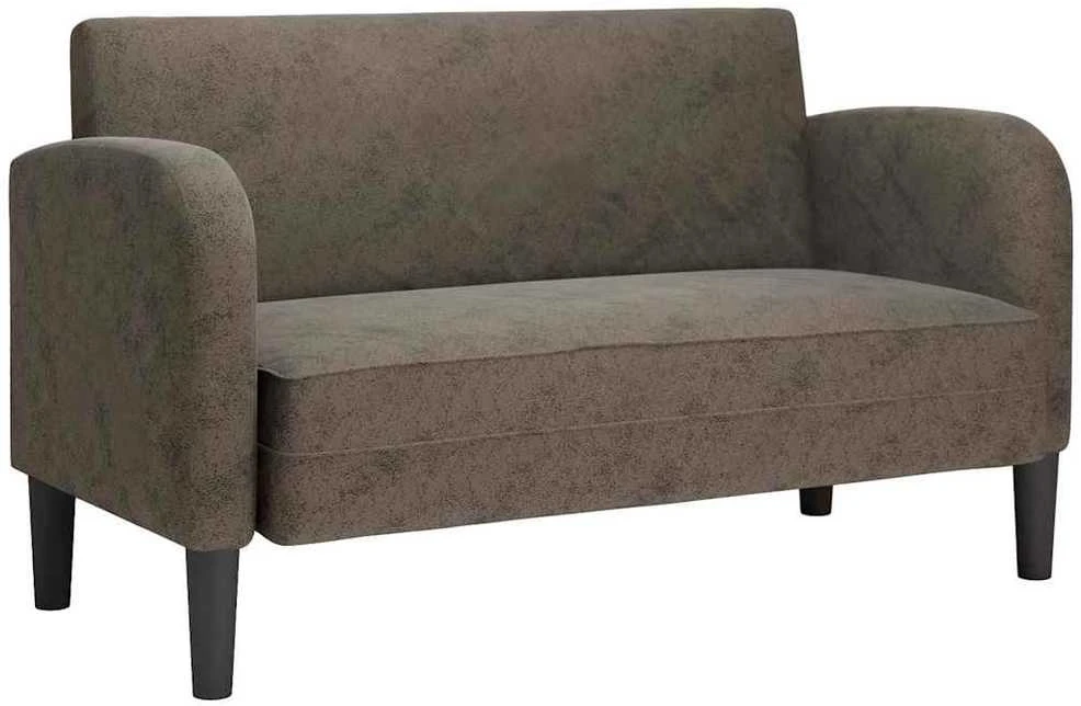 Loveseat sofa, tamsiai pilka, 110cm, dirbtinė oda