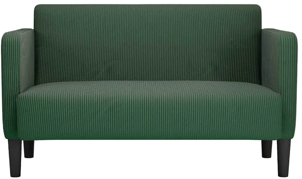 Loveseat sofa, tamsiai žalia, 109cm, velvetinis audinys