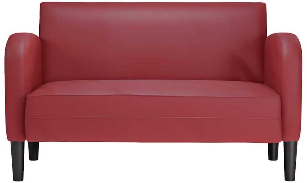 Loveseat sofa, vyno raudona, 110cm, dirbtinė oda