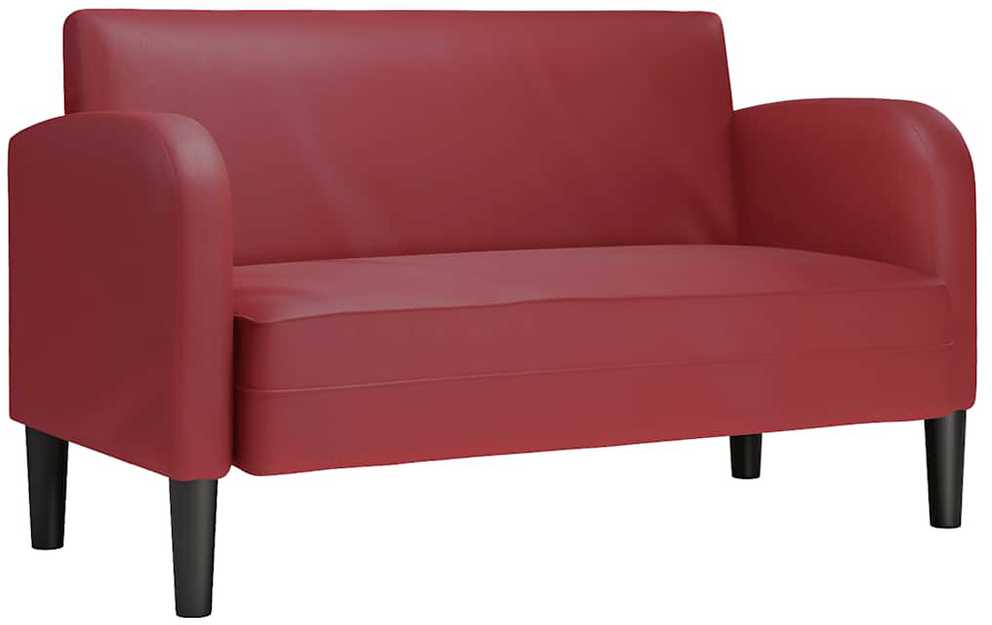 Loveseat sofa, vyno raudona, 110cm, dirbtinė oda
