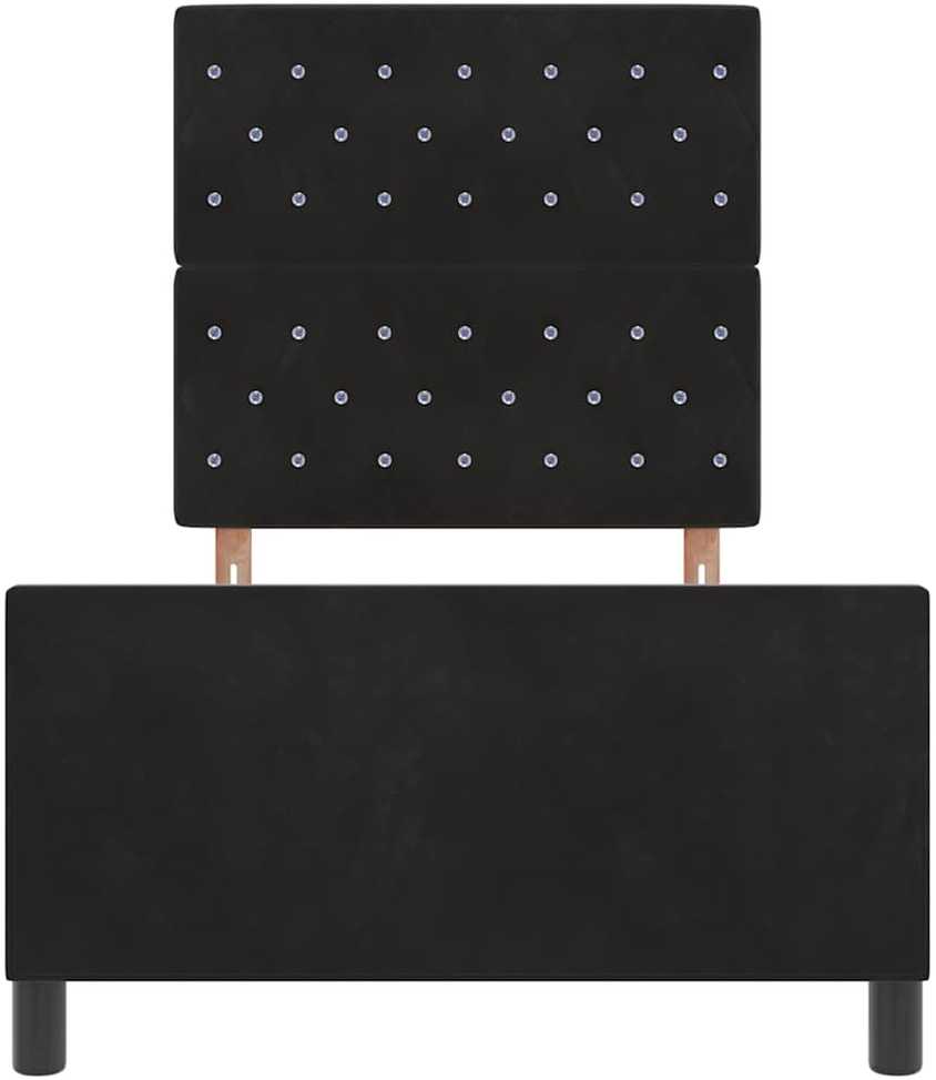 Kiemas lova su galvūgalio Juoda 90 x 200 cm Aksomas