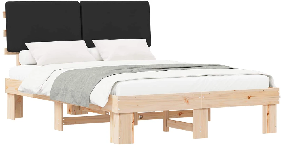 Lovo rėmas su apmuštu galvūgaliu Juoda 140 x 200 cm