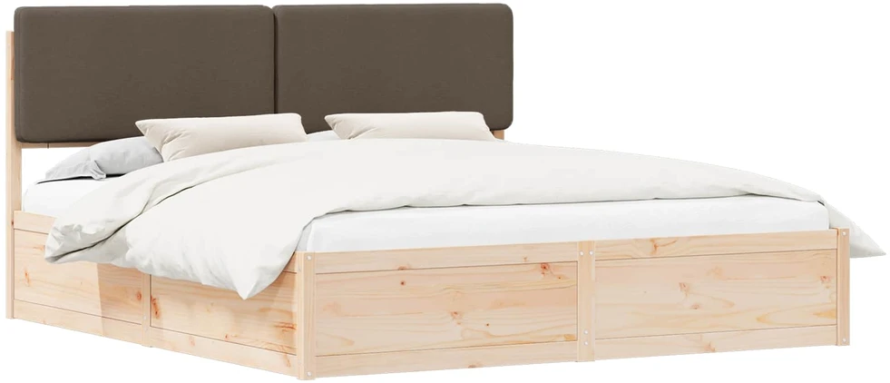 Lovo rėmas su apmuštu galvūgaliu Taupe 200 x 200 cm