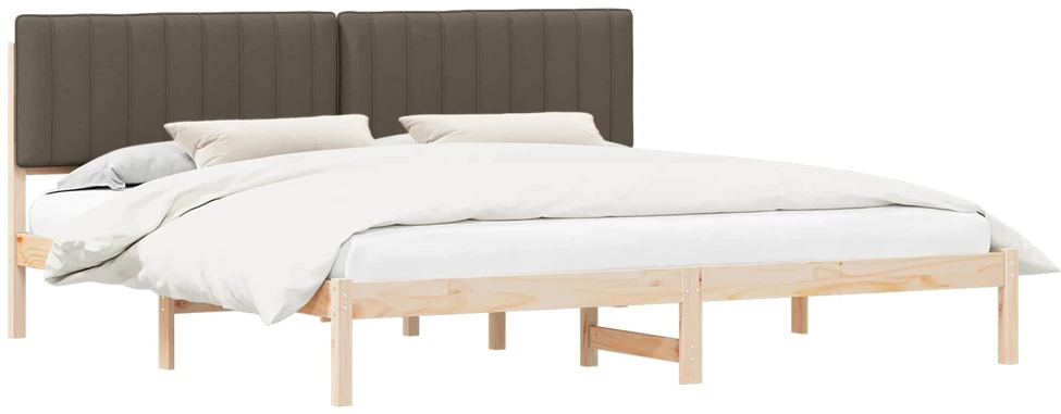 Lovo rėmas su apmuštu galvūgaliu Taupe 200 x 200 cm