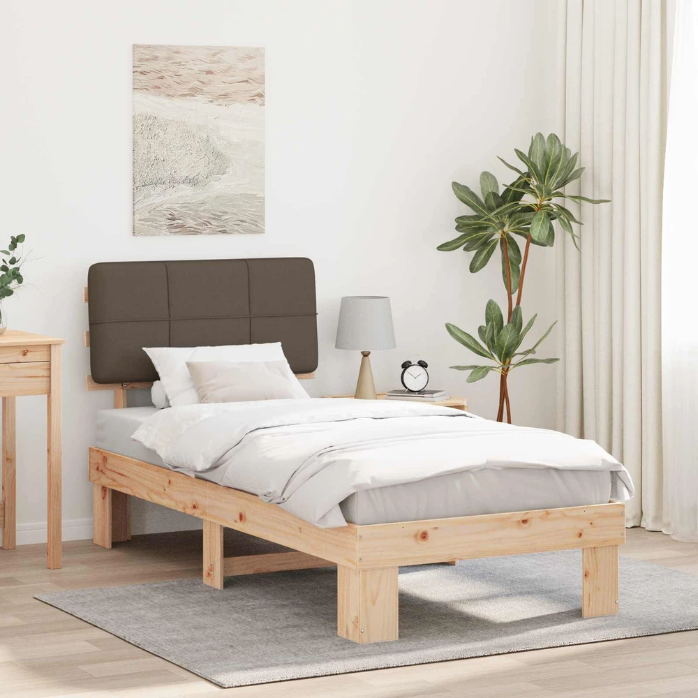 Lova Lovo rėmas su apmuštu galvūgaliu Natūrali ir taupe 90 x 190 cm