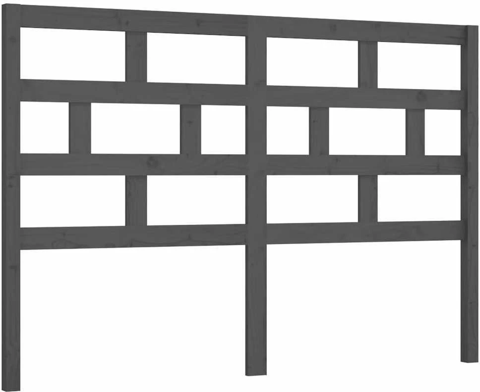 Lovos galvūgalis, pilkas, 166x4x100cm, pušies medienos masyvas