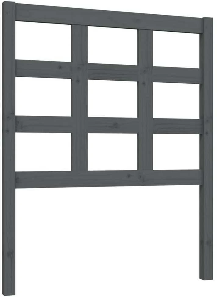 Lovos galvūgalis, pilkas, 80,5x4x100cm, pušies medienos masyvas