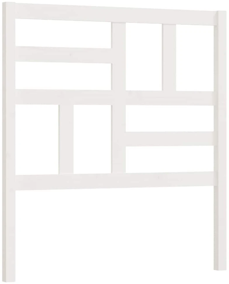 Lovos galvūgalis, baltas, 106x4x104cm, pušies medienos masyvas