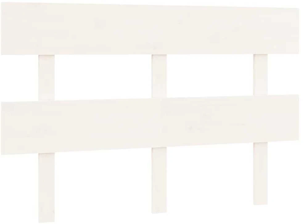 Lovos galvūgalis, baltas, 124x3x81cm, pušies medienos masyvas