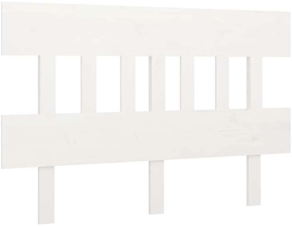 Lovos galvūgalis, baltas, 143,5x3x81cm, pušies medienos masyvas