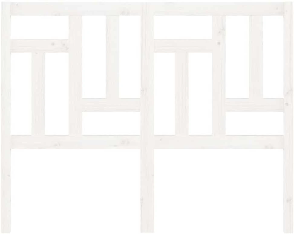 Lovos galvūgalis, baltas, 145,5x4x100cm, pušies masyvas