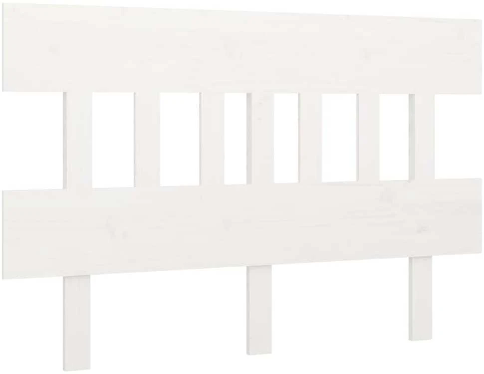 Lovos galvūgalis, baltas, 203,5x3x81cm, pušies medienos masyvas