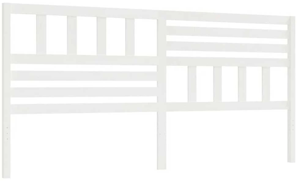 Lovos galvūgalis, baltas, 206x4x100cm, pušies medienos masyvas