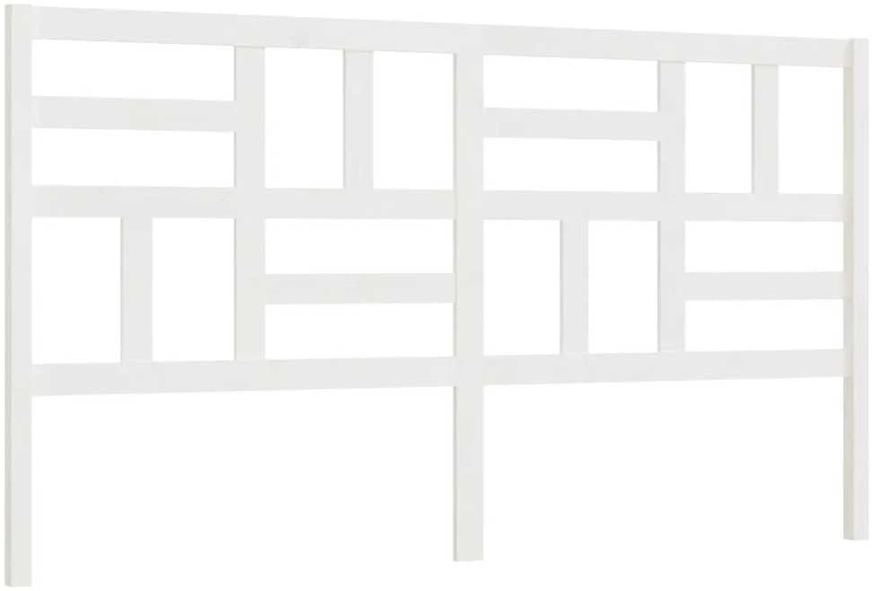 Lovos galvūgalis, baltas, 206x4x104cm, pušies medienos masyvas