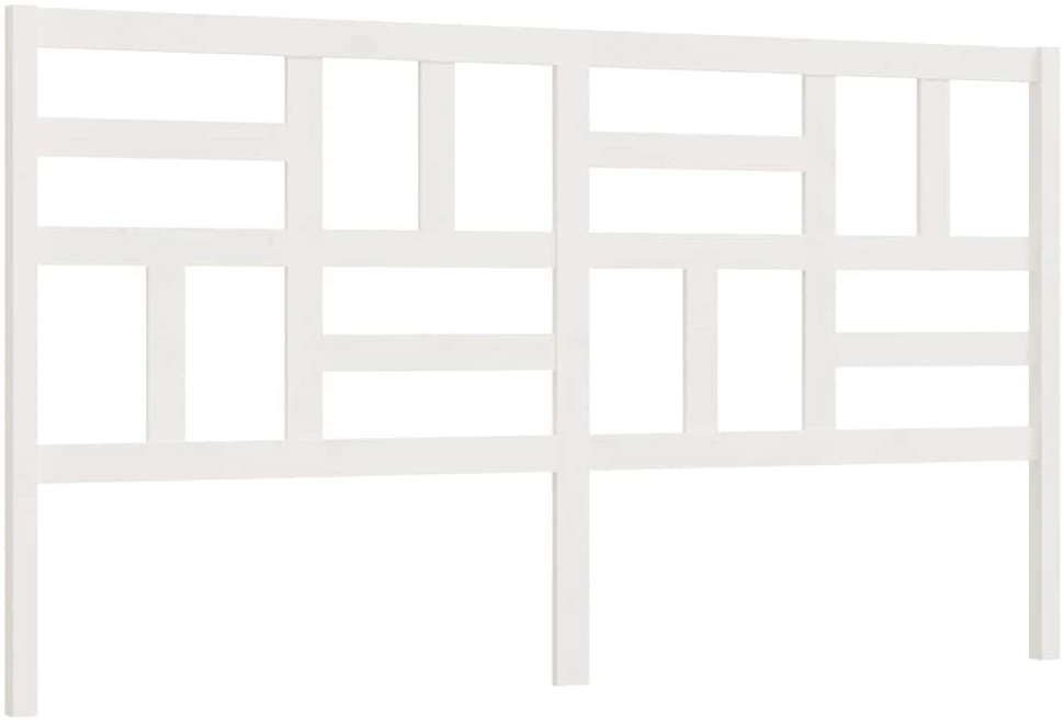 Lovos galvūgalis, baltas, 206x4x104cm, pušies medienos masyvas