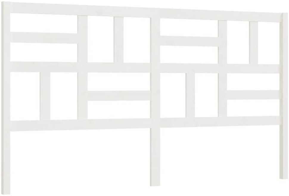 Lovos galvūgalis, baltas, 206x4x104cm, pušies medienos masyvas